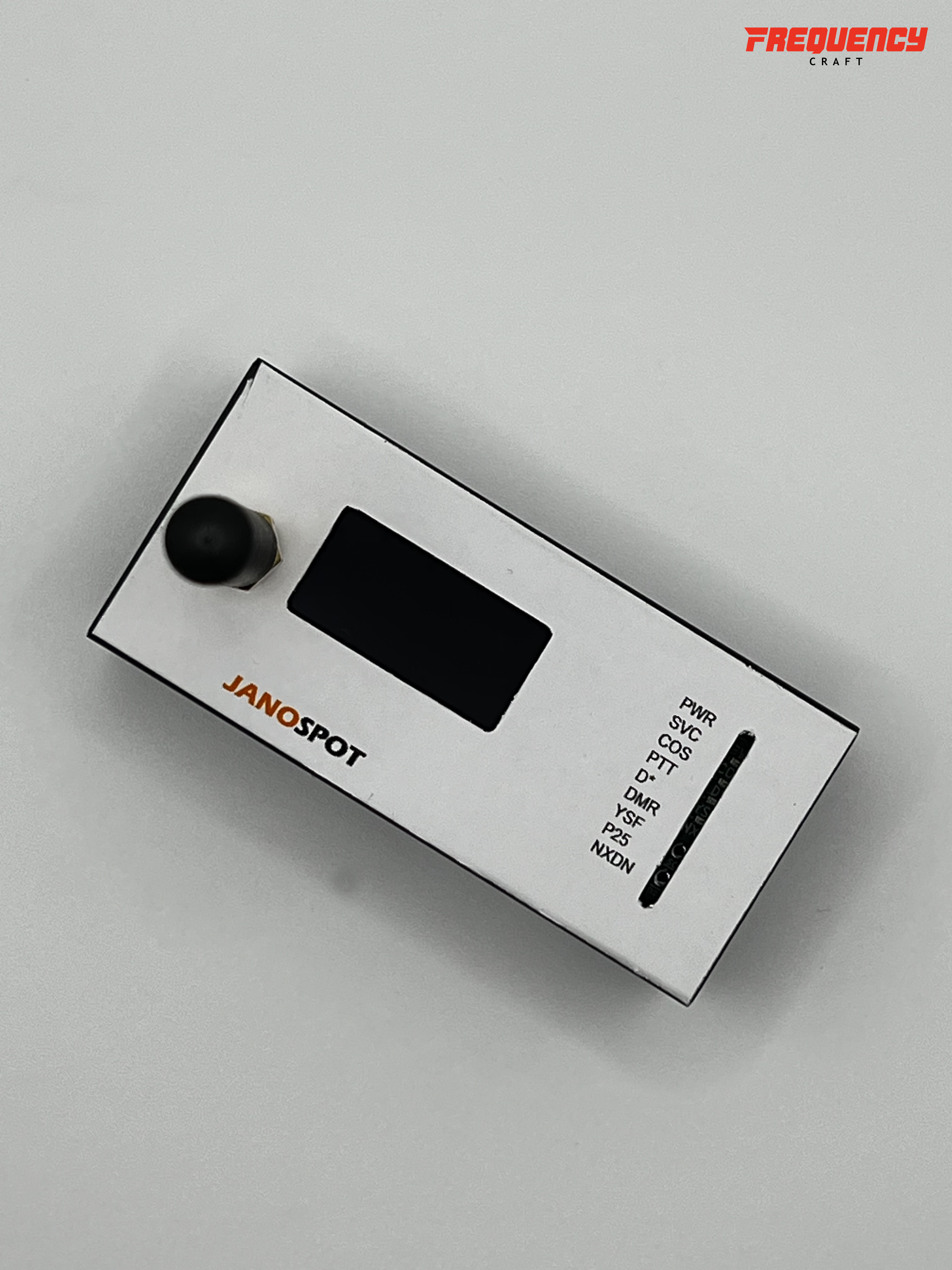 Top-down shot of the JanoSpot Lite 2 showing status LEDs